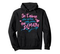 Valentine's Day Gift Couple Je T'Aime Plus Than Yesterday - Cute Pullover Hoodie