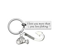 Valentine's Day Gift For Boyfriend Husband Fishing Gifts Fathers Day Gift For Dad Fisherman Gifts Fishing Keyring Fishing Lovers Gift Fish Gifts I Love You More Than You Love Fishing Keyring