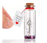 Valentine's Day Gift for Her Him You Hold the Key to My Heart Wish Bottle Girlfriend Wife Valentine Gifts, Present for Wife Husband, Romantic Valentine Birthday Gift