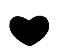 Valentine's Day Gift Heart Decorative Pillow Cute Soft Plush Cushion Creative Sofa Decoration 30cm(Black