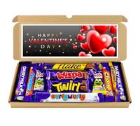 Valentines Day Gift | Letter box Chocolate Gift Selection Box | 10 Fullsize Dairy Milk Chocolate bars | Ideal Valentines Gifts For Him & Her (Black, Red & Gold)