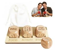 Valentines Day Gifts for Him Her, Date Night Food Decision Dice, Anniversary Birthday Wedding Couples Gifts for Men Women Boyfriend Girlfriend, Fathers Day (4PCS Wood Food Dice)
