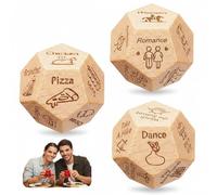Valentines Day Gifts for Him Her, Date Night Food Decision Dice, Anniversary Birthday Wedding Couples Gifts for Men Women Boyfriend Girlfriend, Fathers Day (3PCS Wood Food Dice)