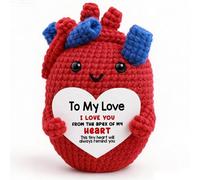 Valentines Day Gifts for Him Her Valentine's Day Mini Handmade Crochet Heart To My Love Romantic I Love You Gift for Boyfriend Girlfriend Couples Husband Wife, Anniversary Birthday Gifts for Women Men