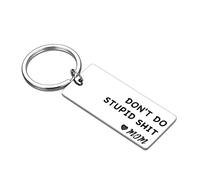 Valentines Day Gifts for Kids Teens Son Daughter from Mom Don't Do Stupid Keychain Birthday Gag Gifts for Women Men Mother to Teenager Girl Boy Stocking Stuffers for Kids Funny Christmas Gifts for
