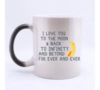 Valentine's Day Gifts Love Saying I Love You To The Moon And Back To Infinity Beyond For Ever And Ever Tea/Coffee/Wine Cup 100% Ceramic 11-Ounce Morphing Mug
