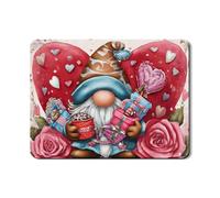 Valentine'S Day Gnome Dish Drying Mats for Kitchen Counter, Cute Heart Pattern Rubber Dish Drainer Mat, Floral Pu Leather Drying Pad for Kitchen Decor 18x24 Inch