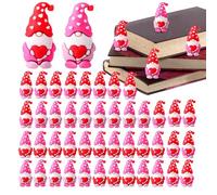 Valentine's Day Gnome Figurines | 50PCS Valentine's Day Heart Gnomes | Rubber Mini Gnomes Figurines For Gift | For Table, Home, Room, Shelf, Party, Romantic Display