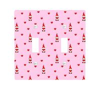 Valentine's Day Gnome Light Switch Cover Plates/Outlet Covers, Peach Cute Gnomes for Home Decor, Thermoplastic Wall Plates, Standard Size Double Toggle