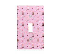 Valentine's Day Gnome Light Switch Cover Plates/Outlet Covers, Peach Cute Gnomes for Home Decor, Thermoplastic Wall Plates, Standard Size Single Toggle