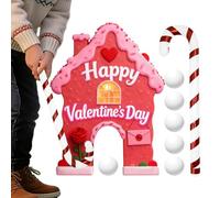 Valentine's Day Golf Game Set - Mini Wooden ABS Portable Course with Club and Balls, Compact Indoor Putting Kit, Fun Holiday Activity Set | Couples Men Women Golfer Family Holiday Party Romantic