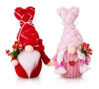 Valentines Day Gonk Gnome Decorations, 2Pcs Cute Valentine’s Day Decorative Gnomes, Handmade Plush Dolls for Home Table Decor, Mr. and Mrs. Plush Gonk Gnomes, Sweet Valentines Day Gifts for Him Her
