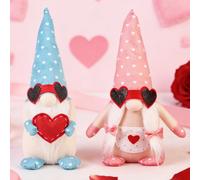 Valentines Day Gonk Gnome Decorations, 2Pcs Gonks Faceless Dwarf Doll, Plush Valentines Gonk Handmade Gnome Dolls Mini Faceless Tomte Dwarf Elf Decoration, Valentine's Day Gifts Present for Her Him
