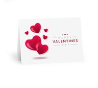 Valentine's Day Greeting Card - Classic Red 3D Hearts Design - Timeless Love Greeting for Significant Other, Family, or Friends - Includes Envelope
