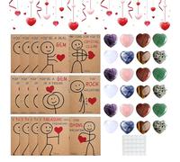 Valentine's Day Greeting Card - Collectible Decoration Craft | Acrylic Heart, , School Class Exchange, Keepsake for Boys and Girls, Keepsake r