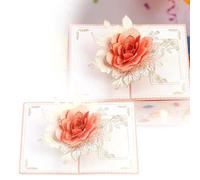 Valentine's Day Greeting Card with 3D Rotating Rose Surprise Mechanism and Three Exquisite Heartfelt Designs for a Touching Gesture (21X16cm)