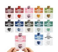 Valentines Day Greeting Cards - 12 Cards With Heart Shaped Stones, Crystal Stone Card, Fun Exchange Card | Kids Valentines Day Gift Crd For Home School Party Classroom Celebration