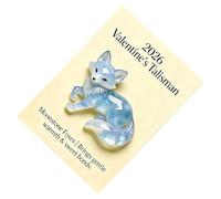 Valentine's Day Greeting Cards | Holiday Cute Figures, Small Moonstone Animal Card For Her - For Him, Her, Couples, Lovers, For Desk, Home Office, Celebrations And