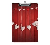 Valentine's Day Greetings Clipboard Retractable Hanging Tab Clip Board Plastic Clipboard Nursing Clipboards Nurse, Doctor, Cute Design for Standard Size 12.5 X 8.5Inch