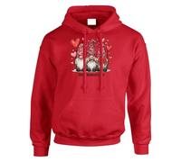 Valentine's Day Happy Valentine's Day Gnomes Mens Hoodie funny Festive Retro Aesthetic Humor Romantic Heart Love Gift Hoody Red - X-Large