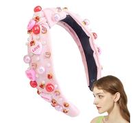 Valentine's Day Headband - Headband with Heart Pearls and Knotted Letters, Hair Accessory with Elegant Jewelry, Decorative Band, Accessories Size U