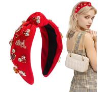 Valentine's Day Headbands for Women - Wide Jewelry | Tied Headband with Rhinestone Heart Tied Heart Headband