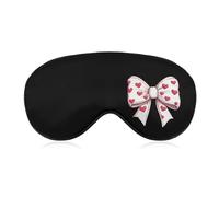 Valentines Day Heart Bow Printed Sleep Mask for Unisex Adult Soft Night Blindfold with Adjustable Strap