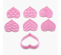 Valentines Day Heart Cookie Cutter Set - 6 Style Valentines Heart Shaped Cutter Fondant Cutter,Love Stamp Cookie Moulds Flip Cake Stamping Die Cutter for Valentines Day Party Supplies