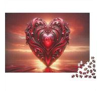 Valentine's Day Heart Decorations 1000-Piece Puzzle for Adults, 52x38cm/1000pcs, White Card Pieces for Easy Sorting; A Weekend Activity at Your Own Pace