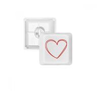 Valentine's Day Heart Double Lines PBT Keycaps for Mechanical Keyboard White OEM No Marking Print