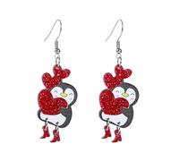 Valentine's Day Heart Earrings Acrylic Cute Animal Cassette Tape Dangle Earrings for Women