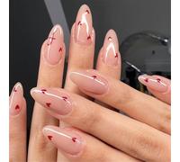 Valentine's Day Heart False Nails 24 Pieces Press On Nails Acrylic Nails Art Manicure Nails Decoration For Women