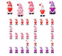 Valentine's Day Heart Gnomes | 25 Pieces of Cute Rubber Dwarf Statues with Love Hearts - Table Decoration Home Miniatures - For Weddings Centerpiece Home Party Classroom