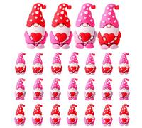 Valentine's Day Heart Gnomes, Rubber Mini Heart Gnome Figurines, Miniature Sculpture Decor (25pcs)