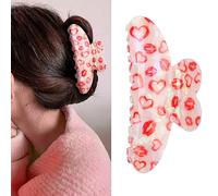 Valentine's Day Heart Hair Clips Large Rectangle Hair Claw Clip (Style B)