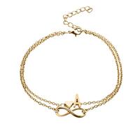 Valentine's Day Heart Layer Anklet Female Bracelets Letters Letters Chain Double Initial 26 Letter For Women Anklet Anklet Jewelry Anklet Foot Heart Anklet (A, One Size)