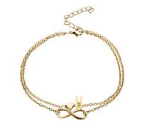 Valentine's Day Heart Layer Anklet Female Bracelets Letters Letters Chain Double Initial 26 Letter For Women Anklet Anklet Jewelry Anklet Foot Heart Anklet (H, One Size)