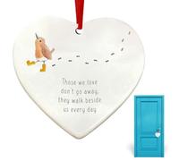 Valentine's Day Heart Ornaments, Hangable Pendant Motivational, Those We Love Dont Go Away They Walk Beside Us Every Day Ornaments for Memorial