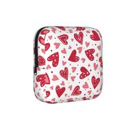 Valentine's Day Heart Pattern, Sanitary Pad Storage Bag, Pad Holder Bag with Zipper, Change Purse