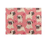 Valentine's Day Heart Pug Dog,500 Pieces Puzzles for Adults-Wooden Jigsaw Puzzle for Adults Elderly