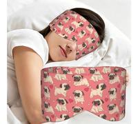 Valentine's Day Heart Pug Dog, Sleep Mask for Home Travel, Full Eye Covers Light Blocking Eye Mask Sleep Eye and Ear Muffs