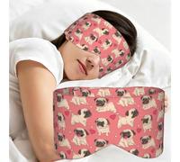 Valentine's Day Heart Pug Dog, Sleep Mask for Home Travel, Full Eye Covers Light Blocking Eye Mask Sleep Eye and Ear Muffs