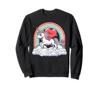 Valentine's Day Heart Riding Unicorn Sweatshirt