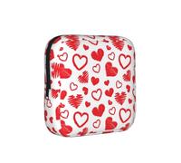 Valentines Day Heart, Sanitary Pad Storage Bag, Pad Holder Bag with Zipper, Change Purse