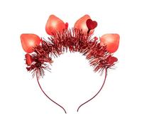 Valentine's Day Heart Shaped Headband With 6 LED Light Modes Festival LED Headpiece Headwear for Party Celebrations
