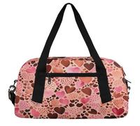 Valentine's Day Heart Shaped Kids Duffle Bag Boys Girls Small Sport Dance Gym Bag for Overnight Travel Weekender Carry On, 18.5"L x 9.4"W x 7.8"H