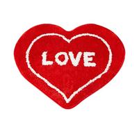 Valentine's Day Heart Shaped Rug, Valentine's Day Bathroom Decor, Non-Slip Bathroom Mat, Red Bathroom Decor, Washable Heart Shaped Floor Door Mat, (A, One Size)