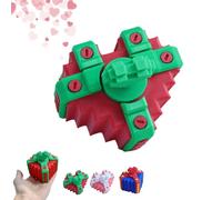 Valentine's Day Heart-Shaped Surprise Gift Box, Annoying Gift Box with Screws, 2026 Funny Valentine's Day Gifts, 3D Printed Annoying Heart Shape Present Boxes Ornaments for Festivals (Red and green)