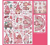 Valentine's Day Heart Window Clings Set 9 Sheets for Glass Application Decor for Intimate Gatherings and Love-Themed Spaces (E)