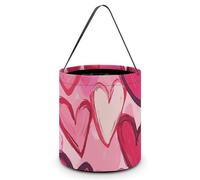 Valentine's Day Hearts Graffiti Large Easter Basket Candy Bags Canva Tote Bag Portable Hallowee Bucket